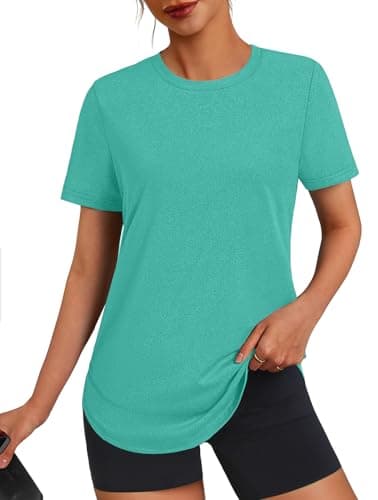 3rd hill Womens Workout Tops Short Sleeve Crewneck Sports Yoga Running Shirts Quick Dry Outfits Green S - Image 1