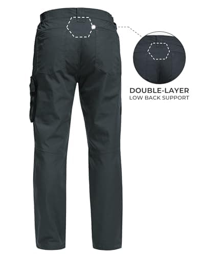 MOURCE Ripstop Men's Tactical Cargo Pants Water Resistant Quick Dry BDU Pants with 7 Large Pockets Breathable Grey L 32" - Thumbnail 2