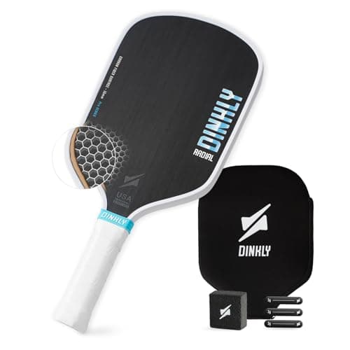 DINKLY Radial Pro Pickleball Paddle, T700 Raw Carbon Fiber Thermoformed with Foam Injected Walls, USAPA Approved Pickle Ball Racket, Engineered for Maximum Spin & Consistency (16mm Hybrid) - Image 1