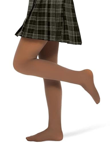 KBVOT Girls Fleece Lined Tights Kids Warm Thermal Winter Thick Leggings Pantyhose Fake Translucent Pants for School Dress - Image 1