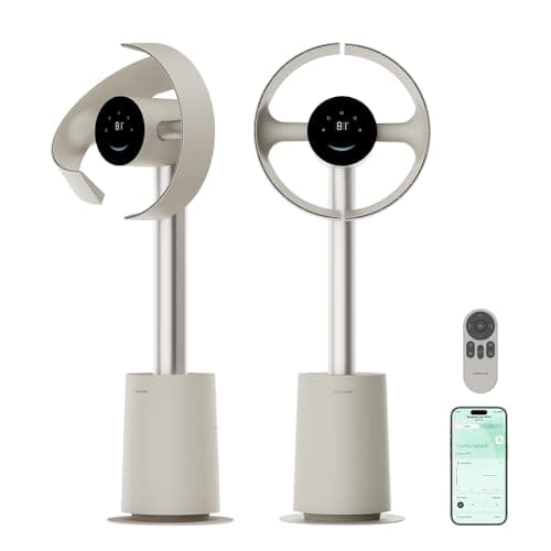 DREAME Bladeless Tower Fan for Bedroom, Smart Standing Fan with 270° Spatial Airflow for Whole-Room Circulation, 59ft/s High Velocity, 10 Speeds 3 Modes, Temperature-Adaptive Airflow, MF10-Beige - Image 1