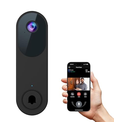 UNXAI Wireless Doorbell Camera, Smart Door Camera Wireless with Live View Video, Night Vision, Two-Way Audio, Battery Powered, 2.4GHz WiFi Only, Cloud Storage Optiona - Image 1