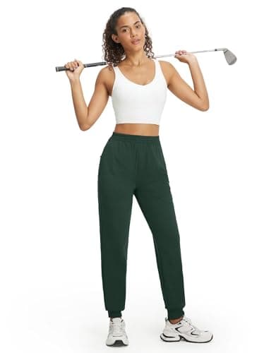 M MAELREG Womens Joggers Sweatpants Stretchy Soft Golf Pants with Inner Drawstring for Work Travel Casual Hiking Forest Green - Thumbnail 2