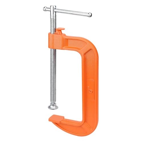 Lytool 6 Inch Quick Release C Clamp with Button, Heavy Duty 700kgf Cast Iron G Clamp for Woodworking and Welding - Image 1