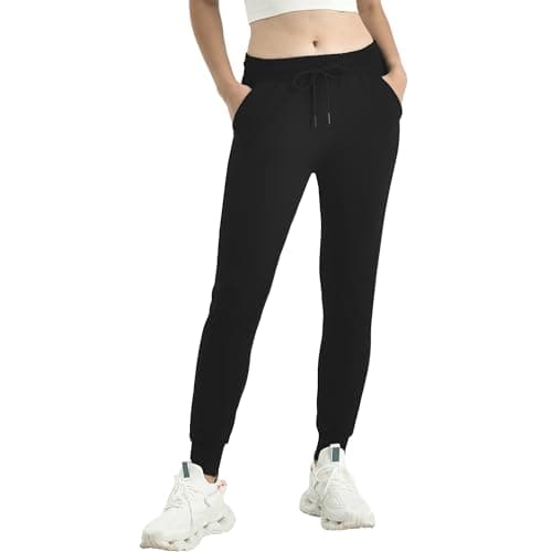 Ipletix Joggers for Women with Pockets,Womens Drawstring Lightweight Yoga Sweatpants for Lounging Workout Running Black S - Image 1