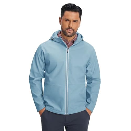 M MAELREG Mens Softshell Jacket with Hooded Fleece Lined Thermal Lightweight Winter Jackets for Men Hiking Coat - Image 1