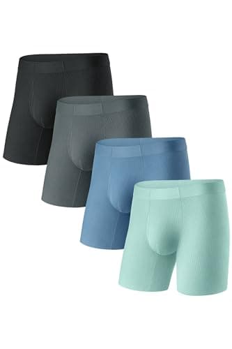 GOOTUCH Men's Breathable Cool Underwear, Moisture Wicking Quick Dry Boxer Briefs, Stretch Seamless & Thin Waistband(Black, Dark Grey, Grey Blue,Green,X-Large) - Image 1