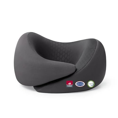 Dream Valley® Neck Travel Pillow, Memory Foam Travel Pillow for Airplane, Portable Roll-Up Neck Pillow with Cooling Inner Fabric, 360° Ergonomic Support, Asymmetrical Design, Travel Bag Included - Image 1