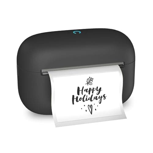 NULLTONEX Label Maker Machine with Tape: Portable Sticker Printer, Support Continuous Label, Sticker Maker Machine with Multiple Templates for Home, Kitchen, School, Office Organization, Black