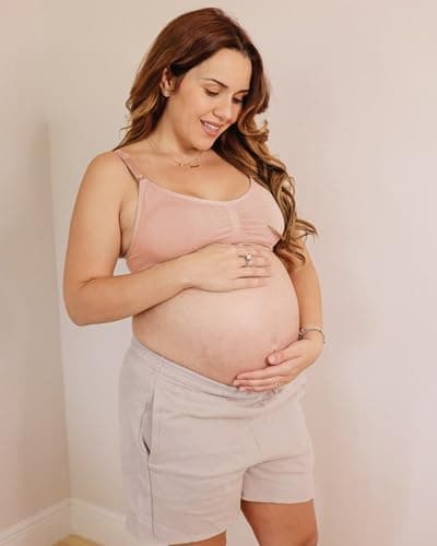 Stelle Nursing Bras Maternity Bra for Breastfeeding Pregnancy Wireless Bralette with Pads, Extenders (Black+Almond+Cocoa,XL) - Thumbnail 2