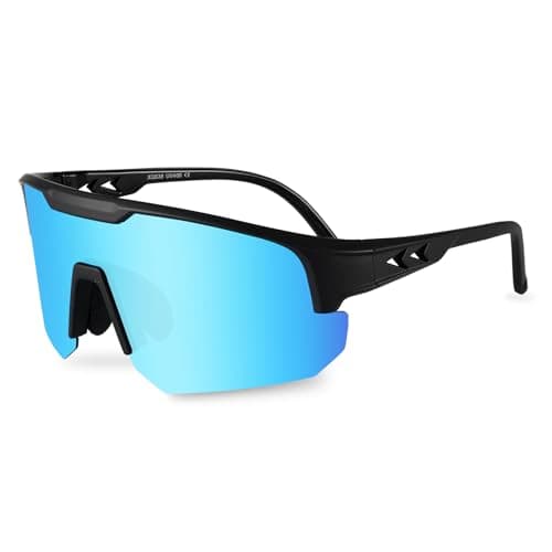 OULAIQI Polarized Sports Baseball Sunglasses, TR90 Lightweight Material, UV400 Unisex Cycling Glasses For Youth and Adults (BlackBlue) - Image 1