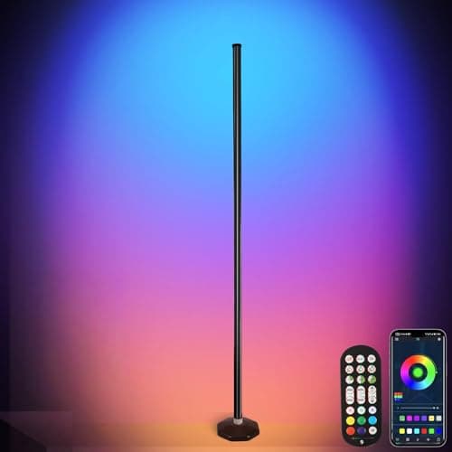 PTVGS LED RGB Corner Lamp: Smart RGB LED Corner Floor Lamp Adjustable Height with 16 Millon RGBWIC Color Changing Lights 300+ Scene,Music Sync&Timer,Ambient Lighting for Living Room,Bedroom,Game Room - Image 1