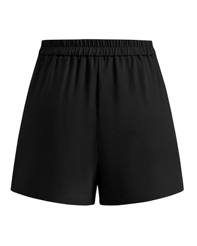 KIRUNDO Shorts for Women Dressy Casual 2026 Summer Elastic High Waisted Wide Leg Suit Tailored Business Work Shorts Pockets(Black, XX-Large) - Thumbnail 4