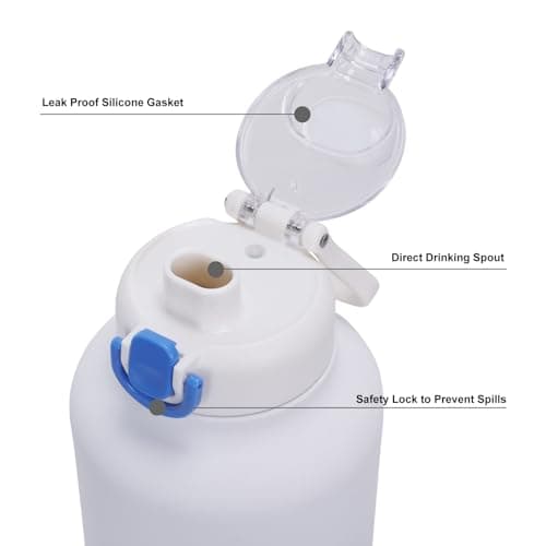 GiNT 37oz Insulated Stainless Steel Dog & Human Water Bottle, All-in-1 Travel Dispenser with Detachable Bowls & Carrying Case, Leak-Proof Pet Canteen for Walking, Hiking, Camping, Car (White) - Thumbnail 4