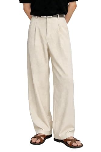 Heyfanee Linen Pants Men Casual Relaxed Fit Beach Linen Pants for Men Khaki 30 - Image 1