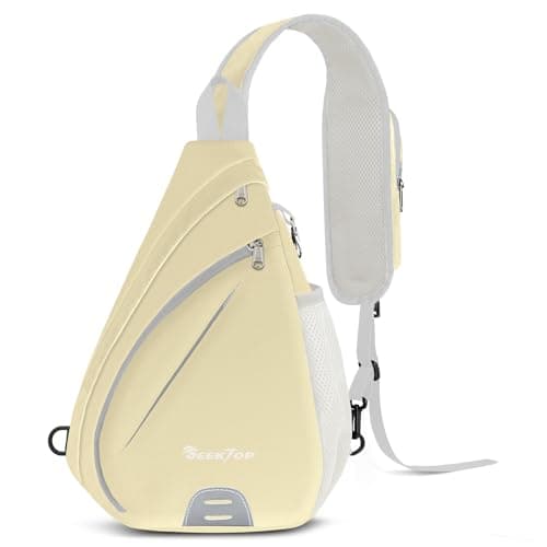 Seektop Anti-Theft Sling Bag RFID Blocking Waterproof Nylon Lightweight Mini Crossbody Backpack Shoulder Bags Cross Body for Travel Hiking Outdoor Commuting Men Women Beige - Image 1