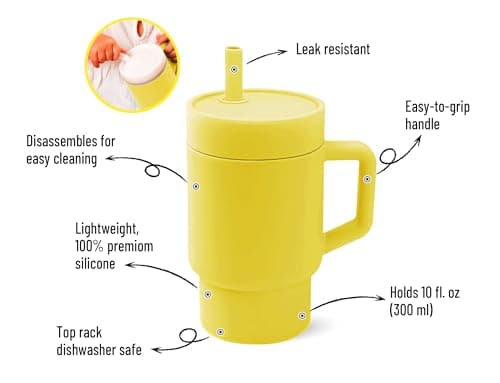 DLOCCOLD Silicone Straw Cup, Adorable Miniature Tumbler with Straw Handle, Tumbler Cup, 10oz, Easy to Clean - Thumbnail 2