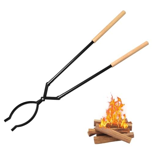 Heavy Duty Firewood Tongs – 42" Large Fireplace Tongs Log Grabber with Scissor Shape Serrated, Portable Expandable Fire Pit Tongs for Outdoor Fire Pit, Indoor Fireplaces, Campfires, Bonfires - Image 1