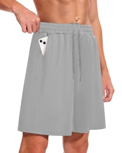 BOOJO Men's Athletic Gym Shorts - Quick Dry Black Casual Basketball Shorts with Pockets for Running Workout Activewear - Image 1