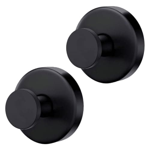 DDYMFFF Suction Cup Hooks for Shower,Removable Suction Hooks for Bathroom Shower Wall,Glass Windows,Doors Hanging Towels,Suction Cup Wreath Hanger Holder for Christmas Wreath-Black(2 Pack)