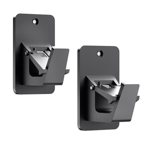 Adhesive No Drill Curtain Rod Brackets - Heavy Duty 30LB Holders for Bathroom Bedroom Kitchen, Universal Damage-Free Window Rod Hooks with Nail-Free Installation (2PC Black) - Image 1