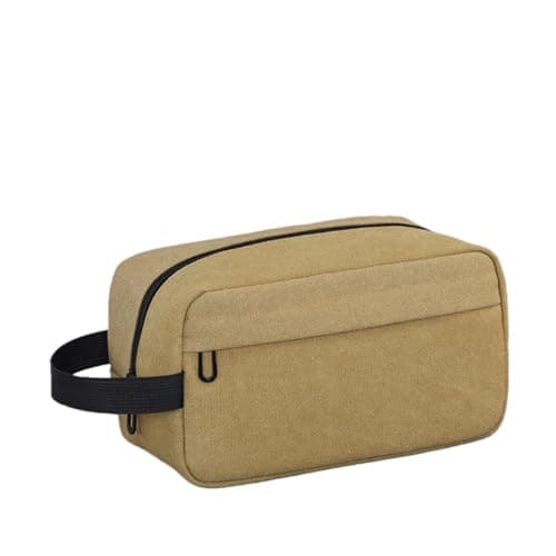 HFLYJPYW Toiletry Bag for Men, Travel Toiletry Organizer Kit Water-resistant Shaving Bag for Toiletries Accessories, Door Room Essentials, Black-medium (khaki) - Image 1