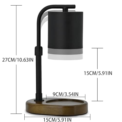 Candle Warmer Lamp Timer - Birthday Gifts for Women Mom, House Warming Gifts New Home Decor, Modern Farmhouse Decor, Candle Warmer for All Jar Candles with 2 Bulb Black - Thumbnail 3