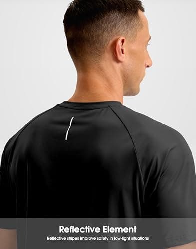 Soothfeel Mens Workout Shirts Quick Dry Athletic Running T-Shirts Short Sleeve Cooling Moisture Wicking Gym Active Tee Tops Black S - Thumbnail 5