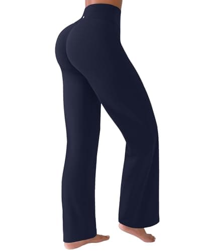 BRXL Wide Leg Gym Pants Tummy Control Straight Pants Leggings Plus Size Workout Leggings Blue XXL - Image 1