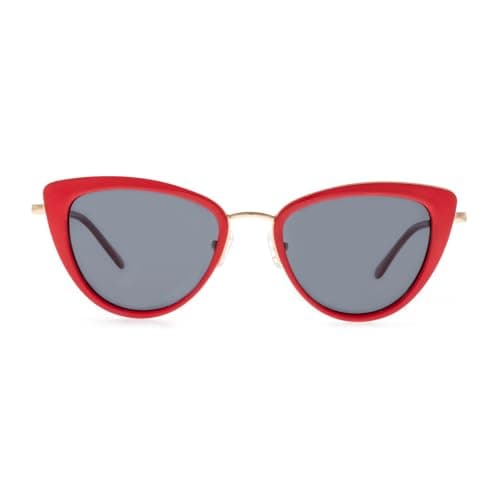 FAA'N Retro Big Frame Cat Eye Polarized Sunglasses Women with Spring Hinge(Red) - Image 1