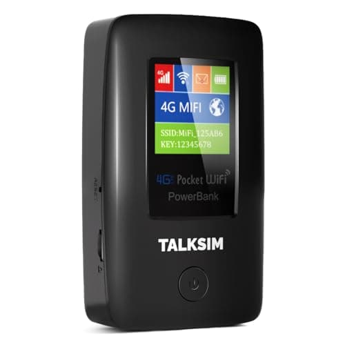 TALKSIM 4G Mobile Hotspot with US 1GB, Portable WiFi Hotspot Device for Travel in 140+ Countries and Regions, 6000mAh Battery, 10 Connected Devices, No SIM Required, No Contract - Image 1