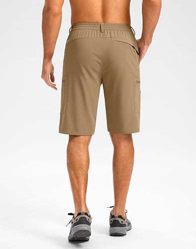 Pudolla Men's Hiking Shorts 11" Lightweight Cargo Work Shorts for Men Summer Travel Golf Casual Outdoor with 5 Pockets(Dark Khaki X-Large) - Thumbnail 4