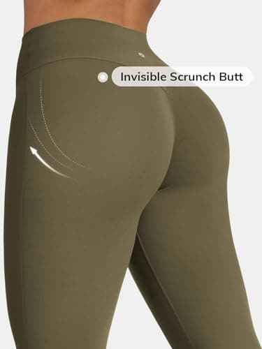 AFFOLE Yoga Pants Women Fashion High Waist Legging Stretch Scrunch Butt Casual Workout Sweatpants Spring Summer Fall Winter Green - Thumbnail 4