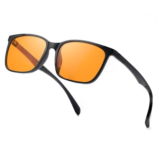ANRRI Blue Light Glasses for Computer & Gaming - Amber Lenses Reduce Eye Strain Max Protection Sleep Glasses Mens and Women - Image 1