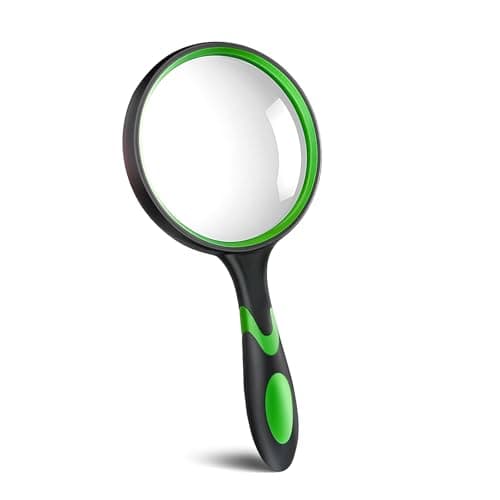 EVINYEP 5X Magnifying Glass Handheld Reading Magnifier for Seniors - 100MM Real Glass Magnifying Lens for Book, Newspaper Reading, Insect and Hobby Observation, Science(Green) - Image 1