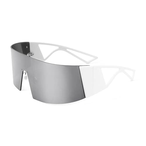 FEISEDY Oversized Flat Top Futuristic Wrap Sunglasses One Piece Goggles for Women Men Fashion Shades B4054 - Image 1