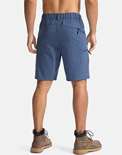 Pudolla Men's Hiking Cargo Shorts 9" Lightweight Outdoor Work Shorts for Men Travel Golf Camping Casual with 5 Zipper Pockets(Dark Navy Medium) - Thumbnail 3