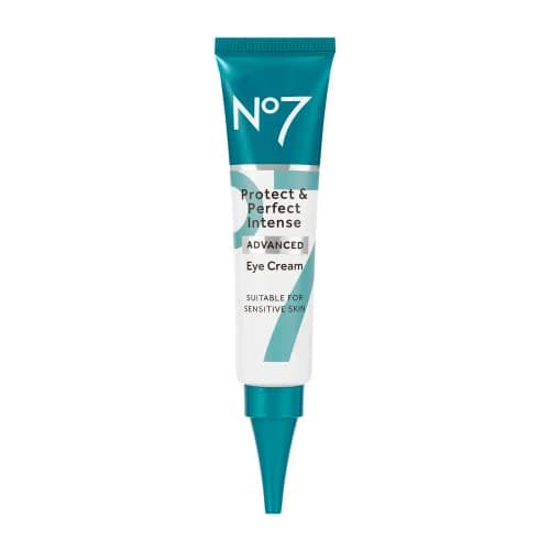No7 Protect & Perfect Eye Cream - Intense Advanced Under Eye Cream for Dark Circles - Enriched with Hydrating Hyaluronic Acid and Nourishing Shea Butter to Revive Tired-Looking Eyes (0.5 Fl Oz) - Image 1