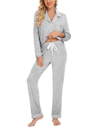 Leikar Bridesmaid Pajamas Sets For Women Soft Long Sleeve Shirt And Pajama Pants Soft Pjs Lounge Sets XL - Image 1