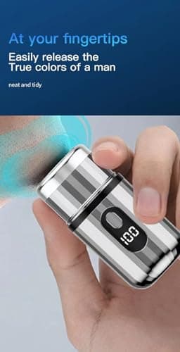 Mini Electric Razor, Pocket Size Shaver for Men & Women, Rechargeable Easy One-Button, Type-C Charging, Portable Powerful Waterproof Electric Razor for Travel & Office (Silvery) - Thumbnail 3