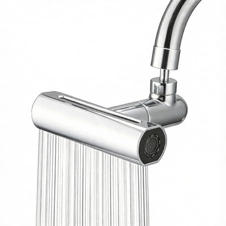 720° Full-Range Swivel Faucet Adapter, Upgraded 4 Water Flow Modes, Tool-Free Installation, Premium Brass & ABS Construction with Scratch-Heat Resistant Electroplated Finish, Universal Fit for 1/2 - Image 1