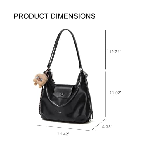 CinvaiKrose Shoulder Bag Women Leather Tote Bag Aesthetic Messenger Bag Cute Backpack Hobo Bag for Work - Thumbnail 4