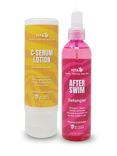Vita C® After Swim™ Lotion & Detangler Bundle | Soothes Dry Skin, Removes Chlorine Odor, Detangles & Smooths Hair | Hydrating Post-Swim Duo for Hair & Body Recovery - Image 1