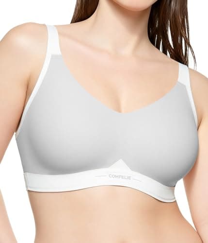 COMFELIE Seamless Wireless T-Shirt Bra No Wire, Deep V-Neck, Molded Cups, Lightweight & Breathable, Underarm & Back Smoothing - Image 1