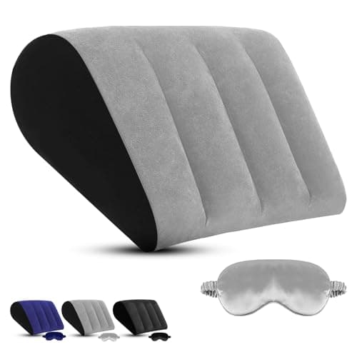 Inflatable Bed Wedge Pillow for Sleeping - Inflatable Wedge Pillow with Silk Eye Mask Set for Traveling,Leg Elevation,Back Support,Body Positioners,Lumbar Cushion for Post-Surgery Recovery,Camping Use - Image 1