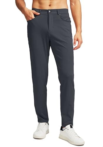 G Gradual Men's Stretch Golf Pants with 6 Pockets Slim Fit Dress Pants for Men Travel Casual Work (Dark Grey, XL) - Image 1