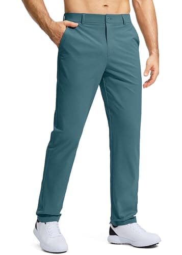 Pudolla Men's Golf Pants Mens Dress Slacks Pants Stretch Work Comfy Pants 30 Quick Dry Casual Trousers with Pockets(Vivid Blue 36Wx30L) - Image 1