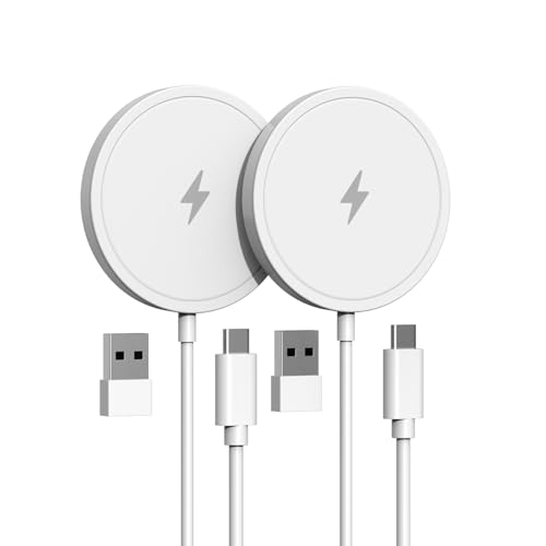 PINRUIGE Magnetic Wireless Charger for iPhone 15W Max Fast Mag Safe Wireless Charging Pad Compatible with iPhone 17/16/15/14/13/12 Series and AirPods 3/2/Pro 2/Pro, White - Image 1