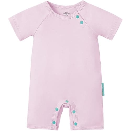 PurComfy SuperSoft Short Sleeve Baby Romper, Unisex Bamboo Viscose One-piece Summer Pajamas, Boy Girl Footless Jumpsuit Snap Closure - Image 1
