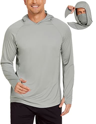 COOrun Mens Fishing Hoodies with Face Mask UPF 50 Long Sleeve Rash Guards Hooded SPF Sun Shirts for Men Camo Hiking Shirt - Image 1